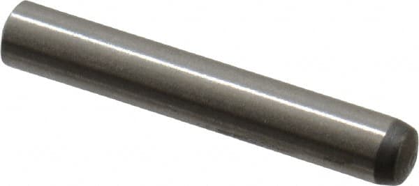 Made in USA - 2.5mm Diam x 16mm Pin Length 416 Stainless Steel Precision Dowel Pin - C 36-42 Hardness, 1 Beveled & 1 Rounded End - Makers Industrial Supply