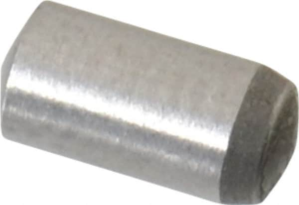 Made in USA - 3mm Diam x 6mm Pin Length 416 Stainless Steel Precision Dowel Pin - C 36-42 Hardness, 1 Beveled & 1 Rounded End - Makers Industrial Supply