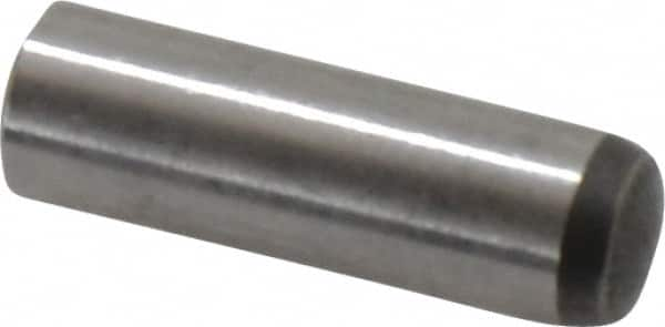 Made in USA - 6mm Diam x 20mm Pin Length 416 Stainless Steel Precision Dowel Pin - C 36-42 Hardness, 1 Beveled & 1 Rounded End - Makers Industrial Supply