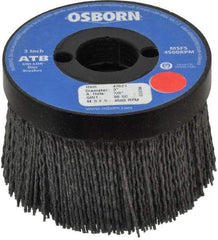 Osborn - 3" 80 Grit Silicon Carbide Crimped Disc Brush - Medium Grade, Plain Hole Connector, 1-1/2" Trim Length, 3/4" Shank Diam, 7/8" Arbor Hole - Makers Industrial Supply