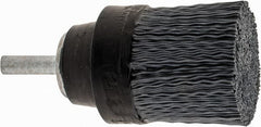 Osborn - 1-1/2" 320 Grit Silicon Carbide Crimped Disc Brush - Extra Fine Grade, Quick Change Connector, 1-3/8" Trim Length, 1/4" Shank Diam - Makers Industrial Supply