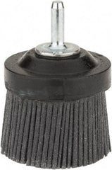 Osborn - 2" 80 Grit Silicon Carbide Crimped Disc Brush - Medium Grade, Quick Change Connector, 1-3/8" Trim Length, 1/4" Shank Diam - Makers Industrial Supply