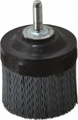 Osborn - 2" 320 Grit Silicon Carbide Crimped Disc Brush - Extra Fine Grade, Quick Change Connector, 1-3/8" Trim Length, 1/4" Shank Diam - Makers Industrial Supply