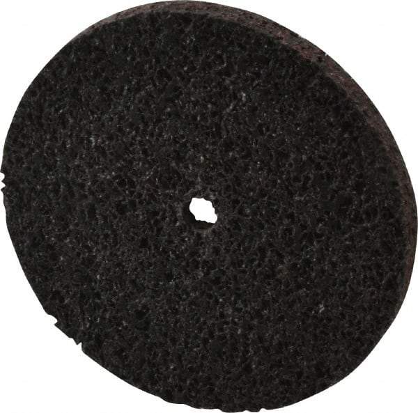 Brite Star - 3" Diam, 1/4" Face Width, 1/4" Center Hole, Medium Grade, Aluminum Oxide Deburring Wheel - Unitized, Soft Density 2 Grade, 12,100 RPM - Makers Industrial Supply