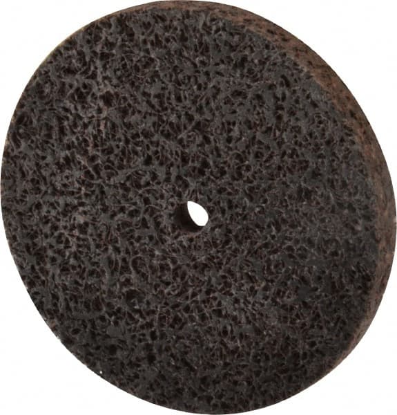 Brite Star - 3" Diam, 5/16" Face Width, 1/4" Center Hole, Medium Grade, Aluminum Oxide Deburring Wheel - Unitized, Hard Density 6 Grade, 18,100 RPM - Makers Industrial Supply