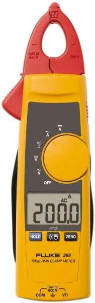 Fluke - 365, CAT III, Digital True RMS Clamp Meter with 0.7087" Detachable Jaws - 600 VAC/VDC, 200 AC/DC Amps, Measures Voltage, Current, Resistance - Makers Industrial Supply