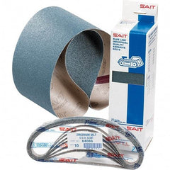 Sait - 1/2" Wide x 18" OAL, 50 FEPA Grit, Zirconia Alumina Abrasive Belt - Zirconia Alumina, Coarse, Coated, Y Weighted Cloth Backing, Wet/Dry, Series Z-H - Makers Industrial Supply