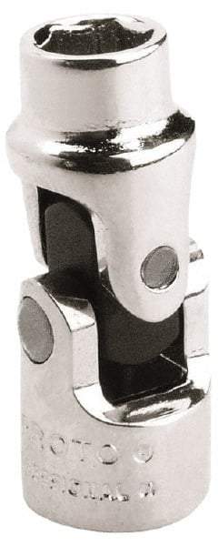 Proto - 1/4" Drive, Standard Hand Socket - 6 Points, 1-25/64" OAL, Alloy Steel, Chrome Finish - Makers Industrial Supply