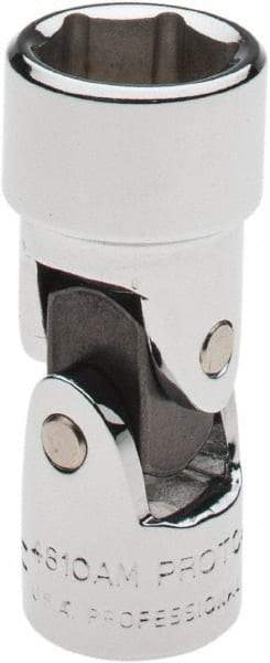 Proto - 1/4" Drive, Standard Hand Socket - 6 Points, 1-13/32" OAL, Alloy Steel, Chrome Finish - Makers Industrial Supply