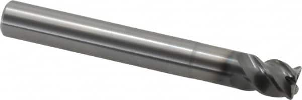 OSG - 3/8", 4 Flute, Single End, Solid Carbide, 0.02" Corner Radius End Mill - 3" OAL, 45° Helix, 3/8" LOC, 1" Extended Reach - Makers Industrial Supply