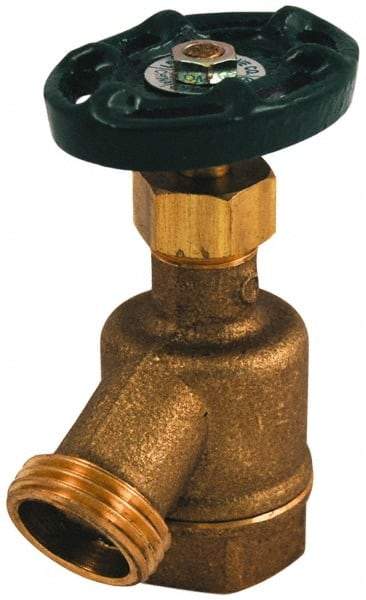 Legend Valve - 3/4" Pipe, 125 psi WOG Rating, Brass Bent Nose Garden Valve - Oval Handle, FNPT x MGHT End Connections, Use with Potable Water Applications - Makers Industrial Supply