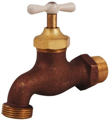 Legend Valve - 3/4" Pipe, 125 psi WOG Rating, Brass Hose Bibb, Stop Valve - T Handle, MNPT x MGHT End Connections, Use with Potable Water Applications - Makers Industrial Supply