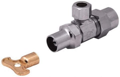 Legend Valve - NPT 1/2 Inlet, 110 Max psi, Chrome Finish, Rubber Water Supply Stop Valve - 3/8 Compression Outlet, Angle, Silver Handle, For Use with Potable Water Applications - Makers Industrial Supply