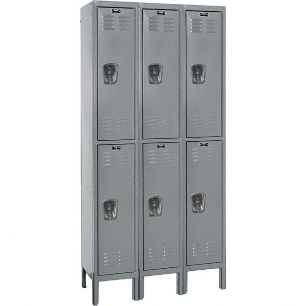 Hallowell - 6 Door, 2 Tier, Premium Wardrobe Lockers - Makers Industrial Supply