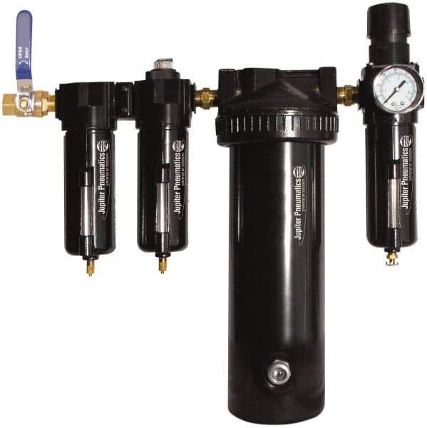 PRO-SOURCE - 25 CFM at 100 psi Inlet, 5 Stage Heavy-Duty Desiccant Dryer - 1/2" NPT Inlet/Outlet x 15" Long x 5-1/2" Wide x 16" High - Makers Industrial Supply