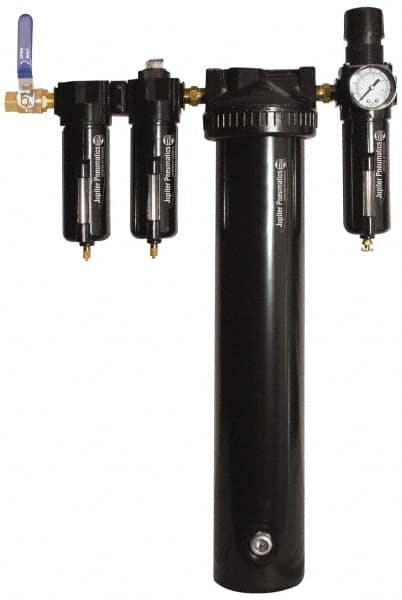 PRO-SOURCE - 30 CFM at 100 psi Inlet, 5 Stage Heavy-Duty Desiccant Dryer - 1/2" NPT Inlet/Outlet x 15" Long x 5-1/2" Wide x 26-1/2" High - Makers Industrial Supply