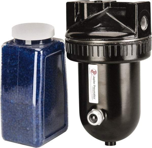 PRO-SOURCE - 15 CFM at 100 psi Inlet, In-line Desiccant Dryer - 1/2" NPT Inlet/Outlet x 4-7/8" Long x 4-7/8" Wide x 8-7/8" High - Makers Industrial Supply