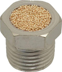 PRO-SOURCE - 1/8 Male NPT, 7/16" Hex, 7/16" OAL, Breather Vent - 150 Max psi, Bronze - Makers Industrial Supply