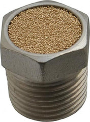 PRO-SOURCE - 3/8 Male NPT, 11/16" Hex, 3/4" OAL, Breather Vent - 150 Max psi, Bronze - Makers Industrial Supply