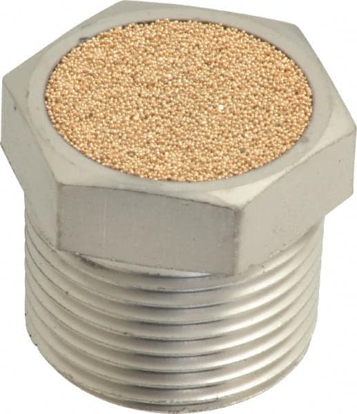 PRO-SOURCE - 3/4 Male NPT, 1-1/16" Hex, 1" OAL, Breather Vent - 150 Max psi, Bronze - Makers Industrial Supply