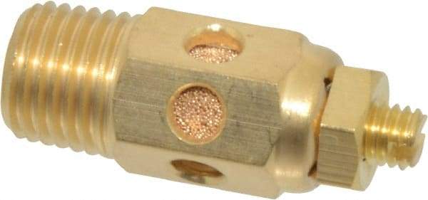 PRO-SOURCE - 1/4 Male NPT, 9/16" Hex, 1-9/16" OAL, Speed Control Muffler - 300 Max psi, 30 CFM, Brass - Makers Industrial Supply