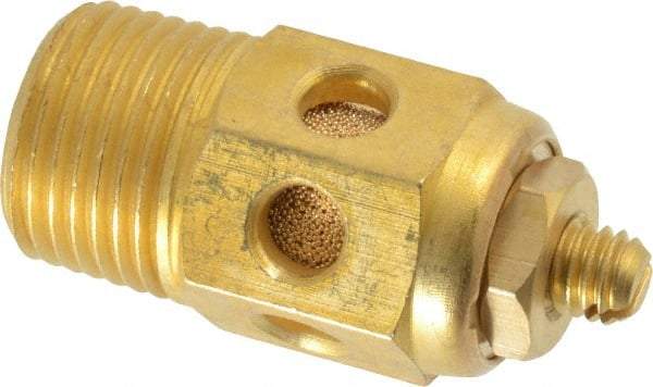 PRO-SOURCE - 3/8 Male NPT, 11/16" Hex, 1-5/8" OAL, Speed Control Muffler - 300 Max psi, 40 CFM, Brass - Makers Industrial Supply