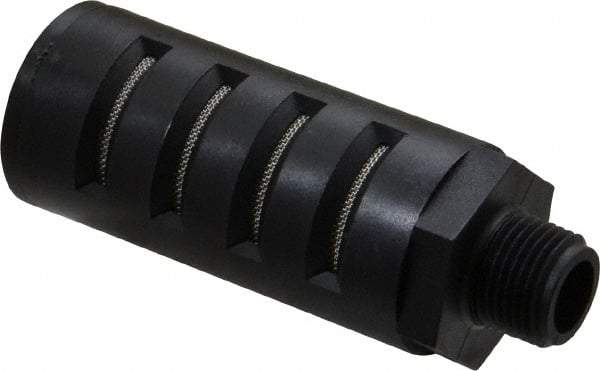 PRO-SOURCE - 3/8 Male NPT, 1" Hex, 3-27/64" OAL, Muffler - 150 Max psi, Glass Filled Nylon - Makers Industrial Supply