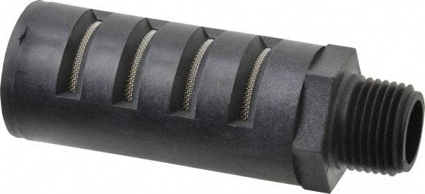 PRO-SOURCE - 1/2 Male NPT, 1" Hex, 3-35/64" OAL, Muffler - 150 Max psi, Glass Filled Nylon - Makers Industrial Supply