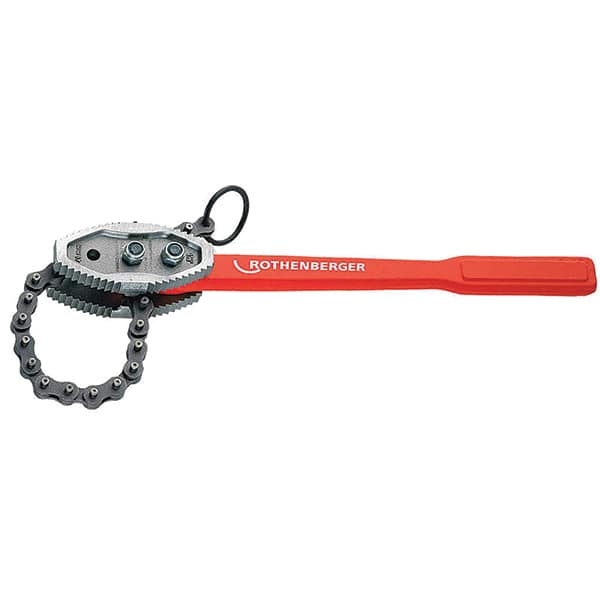 Rothenberger - 50" Max Pipe Capacity, 57" Long, Chain Tong Wrench - 8" Actual OD, 49-1/2" Handle Length - Makers Industrial Supply