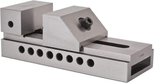 Gibraltar - 3" Jaw Width, 3-3/8" Jaw Opening Capacity, 4" Jaw Height, Toolmaker's Vise - Flat Jaw, 0.005" Parallelism, 0.005" Squareness, 7-1/2" OAL x 2.76" OAH - Makers Industrial Supply