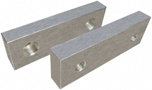 Gibraltar - 6" Wide x 3" High x 2" Thick, Flat/No Step Vise Jaw - Soft, Aluminum, Fixed Jaw, Compatible with 6" Vises - Makers Industrial Supply