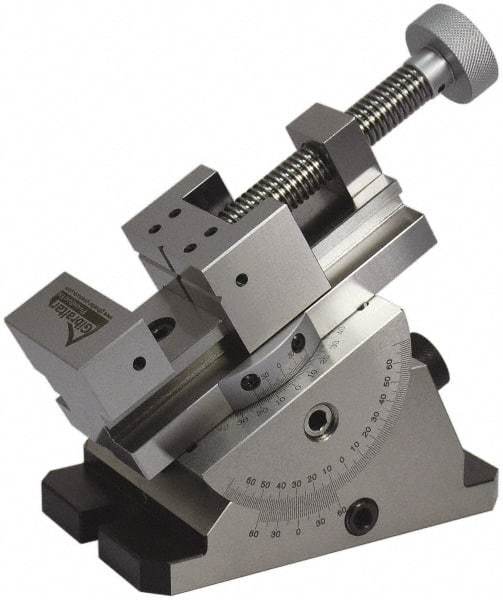 Gibraltar - 2-3/4" Jaw Width, 3" Jaw Opening Capacity, Horizontal Swivel Machine Vise - Manual Operation, 1 Station, 6.28" Long x 5.38" High x 1-3/16" Deep, Steel - Makers Industrial Supply