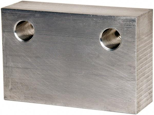 Gibraltar - 6" Wide x 4" High x 2" Thick, Flat/No Step Vise Jaw - Soft, Aluminum, Fixed Jaw, Compatible with 6" Vises - Makers Industrial Supply