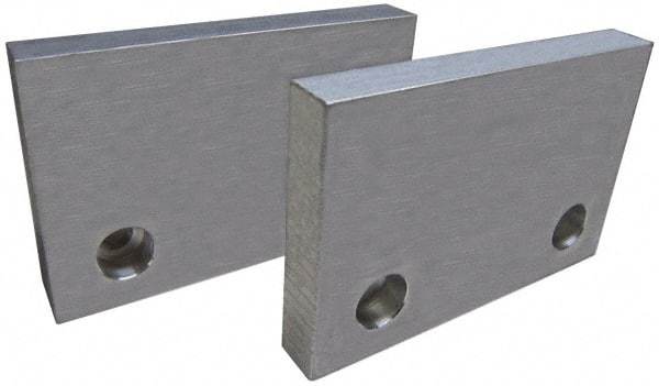 Gibraltar - 6" Wide x 3" High x 3/4" Thick, Flat/No Step Vise Jaw - Soft, Aluminum, Fixed Jaw, Compatible with 6" Vises - Makers Industrial Supply