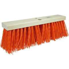 18″ Street Broom, 5-1/4″ Trim Length, Orange Polypropylene Fill - Makers Industrial Supply