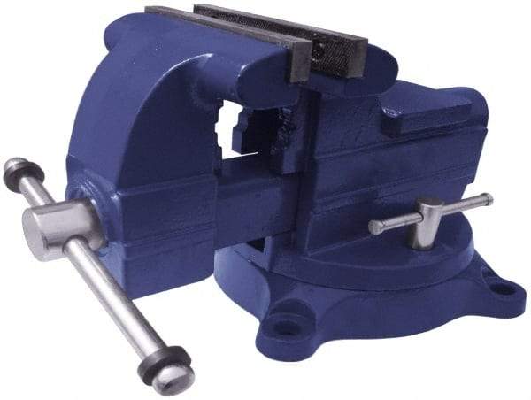 Gibraltar - 6" Jaw Width x 6" Jaw Opening Capacity, 4-3/16" Throat Depth, Bench & Pipe Combination Vise - 1/8 to 3" Pipe Capacity, Swivel Base, Bolt Down Attachment, Ductile Iron - Makers Industrial Supply