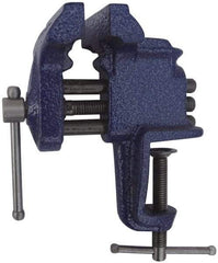 Gibraltar - 3" Jaw Width, 2-1/2" Opening Capacity, 2-5/8" Throat Depth, Cast Iron Stationary Bench Vise - Clamp-On Base Attachment - Makers Industrial Supply