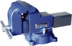 Gibraltar - 6" Jaw Width x 6-1/4" Jaw Opening Capacity, 3-1/2" Throat Depth, Bench & Pipe Combination Vise - 1-1/4 to 2-1/2" Pipe Capacity, Swivel Base, Bolt Down Attachment, Ductile Iron - Makers Industrial Supply