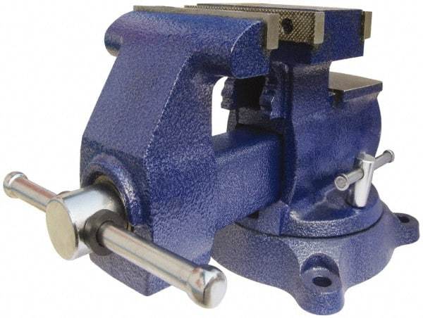 Gibraltar - 5-1/2" Jaw Width x 6" Jaw Opening Capacity, 3-3/4" Throat Depth, Bench & Pipe Combination Vise - 1/8 to 3" Pipe Capacity, Swivel Base, Bolt Down Attachment, Ductile Iron - Makers Industrial Supply