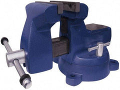 Gibraltar - 5" Jaw Width x 5-1/4" Jaw Opening Capacity, 3-3/4" Throat Depth, Bench & Pipe Combination Vise - 1/4 to 2-1/2" Pipe Capacity, Swivel Base, Bolt Down Attachment, Ductile Iron - Makers Industrial Supply