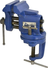 Gibraltar - 2-1/2" Jaw Width, 2-1/2" Opening Capacity, 1-5/8" Throat Depth, Cast Iron Swivel Bench Vise - Clamp-On Base Attachment - Makers Industrial Supply