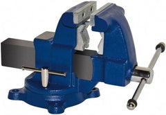 Gibraltar - 6-1/2" Jaw Width x 6-1/2" Jaw Opening Capacity, 5-1/2" Throat Depth, Bench & Pipe Combination Vise - 1/8 to 3-1/2" Pipe Capacity, Swivel Base, Bolt Down Attachment, Ductile Iron - Makers Industrial Supply