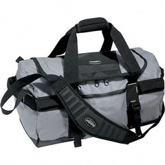 Bucket Boss - 2 Pocket Gray & Black Tarpaulin Tool Bag - 20" Wide x 12" Deep x 12" High - Makers Industrial Supply