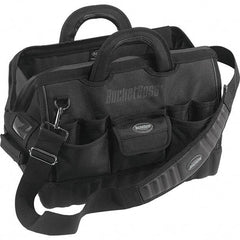 Bucket Boss - 17 Pocket Black Ballistic Polyester Tool Bag - 18" Wide x 12" Deep x 13" High - Makers Industrial Supply