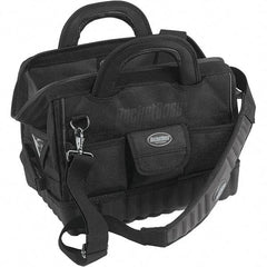 Bucket Boss - 17 Pocket Black Ballistic Polyester Tool Bag - 14" Wide x 10" Deep x 11" High - Makers Industrial Supply