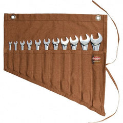 Bucket Boss - 11 Pocket Brown Canvas Tool Roll - 18-3/4" Wide x 1/2" Deep x 18-1/4" High - Makers Industrial Supply