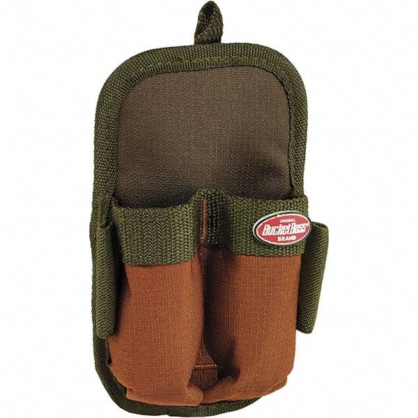 Bucket Boss - 2 Pocket General Purpose Holster - Polyester, Brown & Green - Makers Industrial Supply