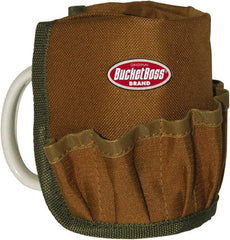 Bucket Boss - 12 Pocket General Purpose Holster - Polyester, Brown & Green - Makers Industrial Supply