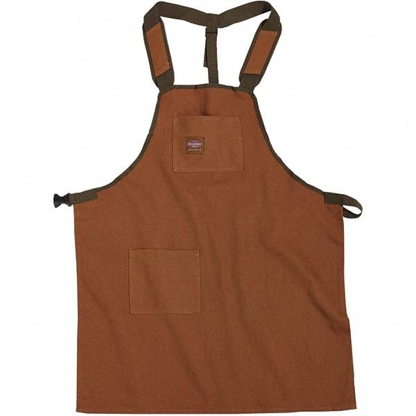 Bucket Boss - 30 to 52" Waist Apron - 2 Pocket, Brown/Green, Canvas - Makers Industrial Supply