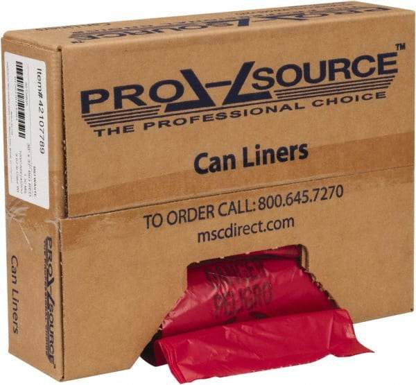 PRO-SOURCE - 30 Gal Capacity, Red, Hazardous Waste Bag - 1.3 mil Thick x 30" Wide x 37" High, Roll - Makers Industrial Supply